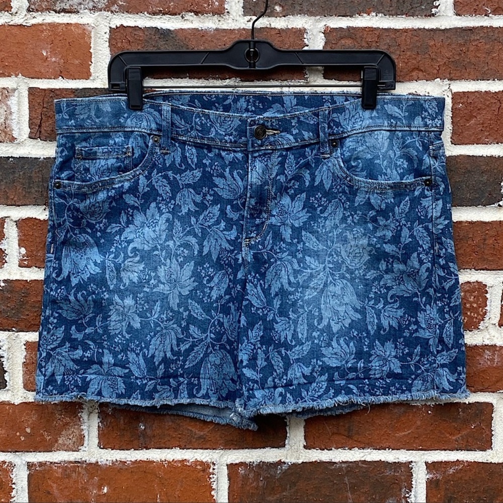 Loft Jean Floral Print Shorts Size 12